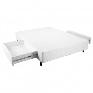 cama casal com baú e gavetas