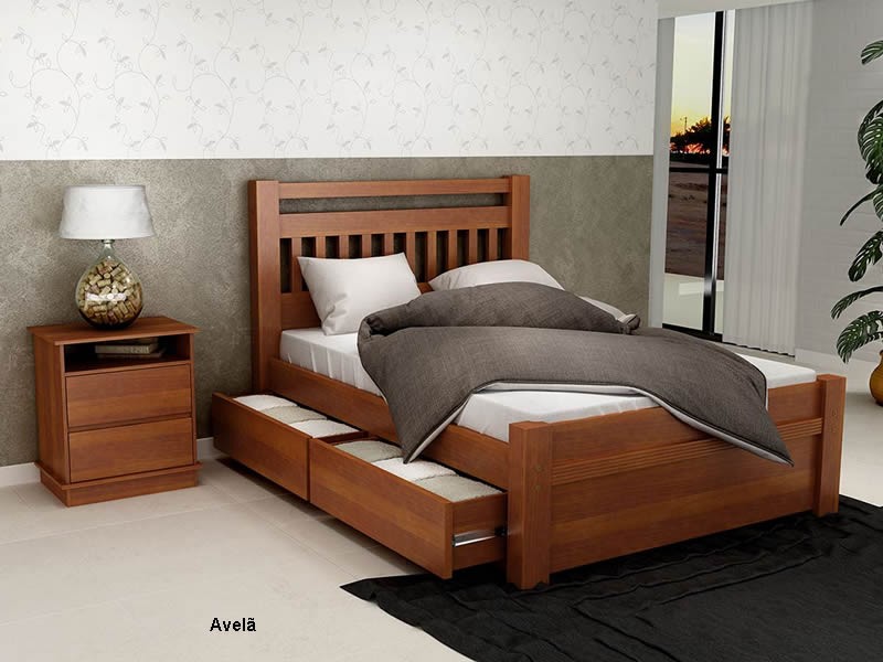 cama de casal com gavetas madeira maciça