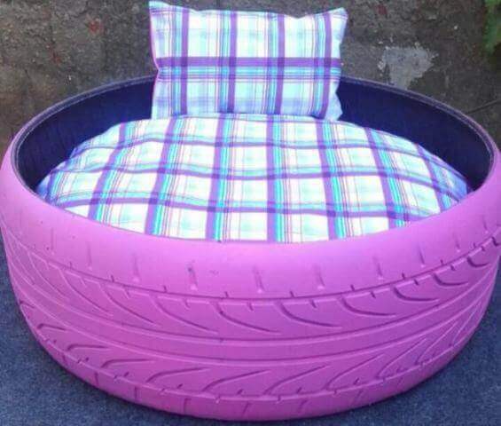 cama de pneu para cachorro