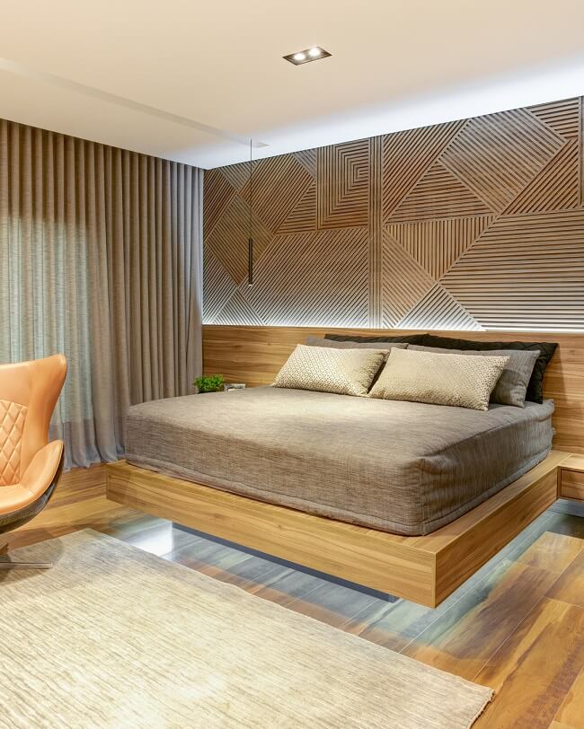 Cama suspensa com fixação na parede