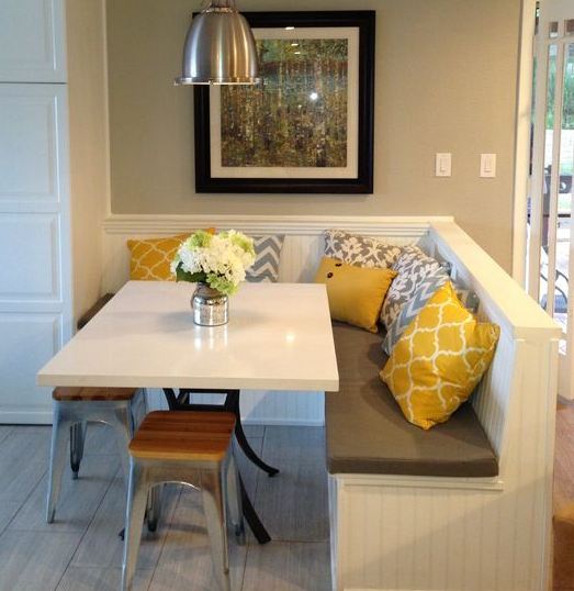 soluções de assento para cozinhas compactas