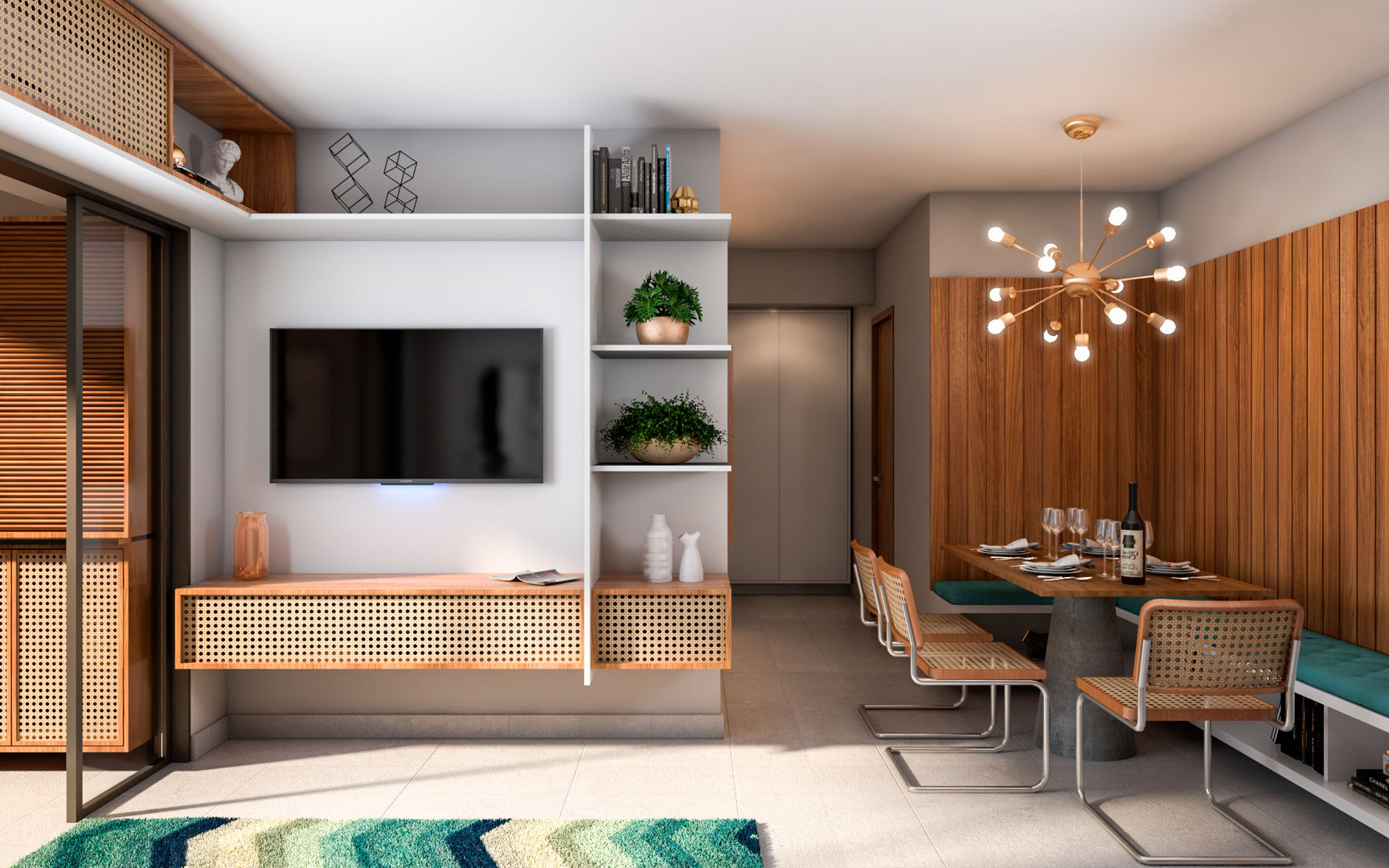 canto alemao na sala de jantar