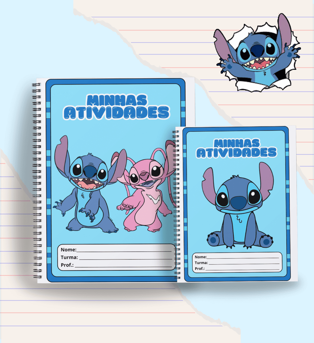 capa de caderno do stitch