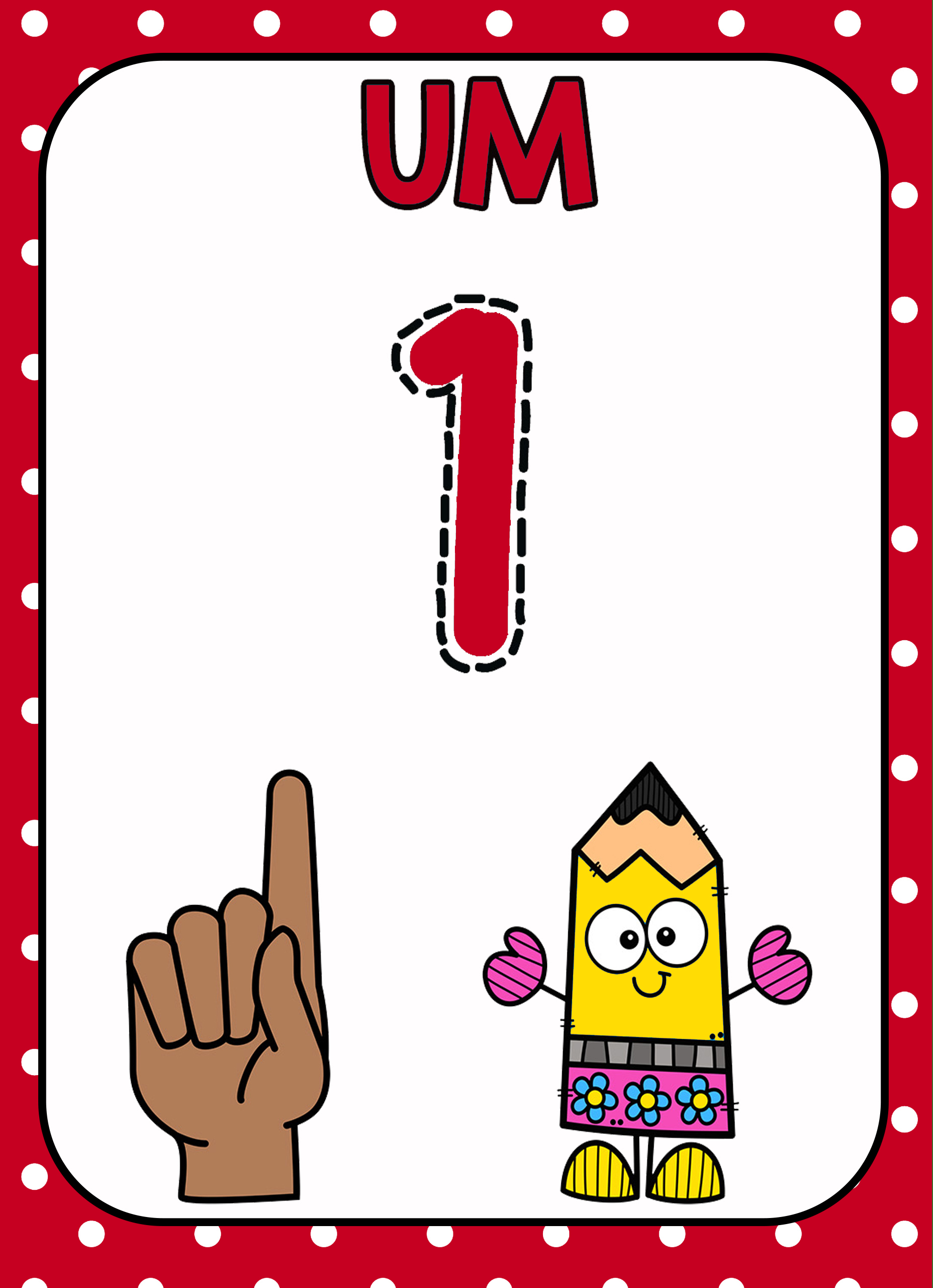 cartazes de números e quantidades