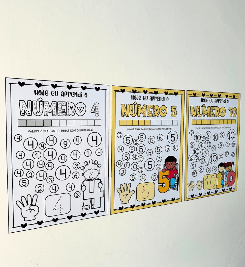 cartazes de números para educação infantil imprimíveis