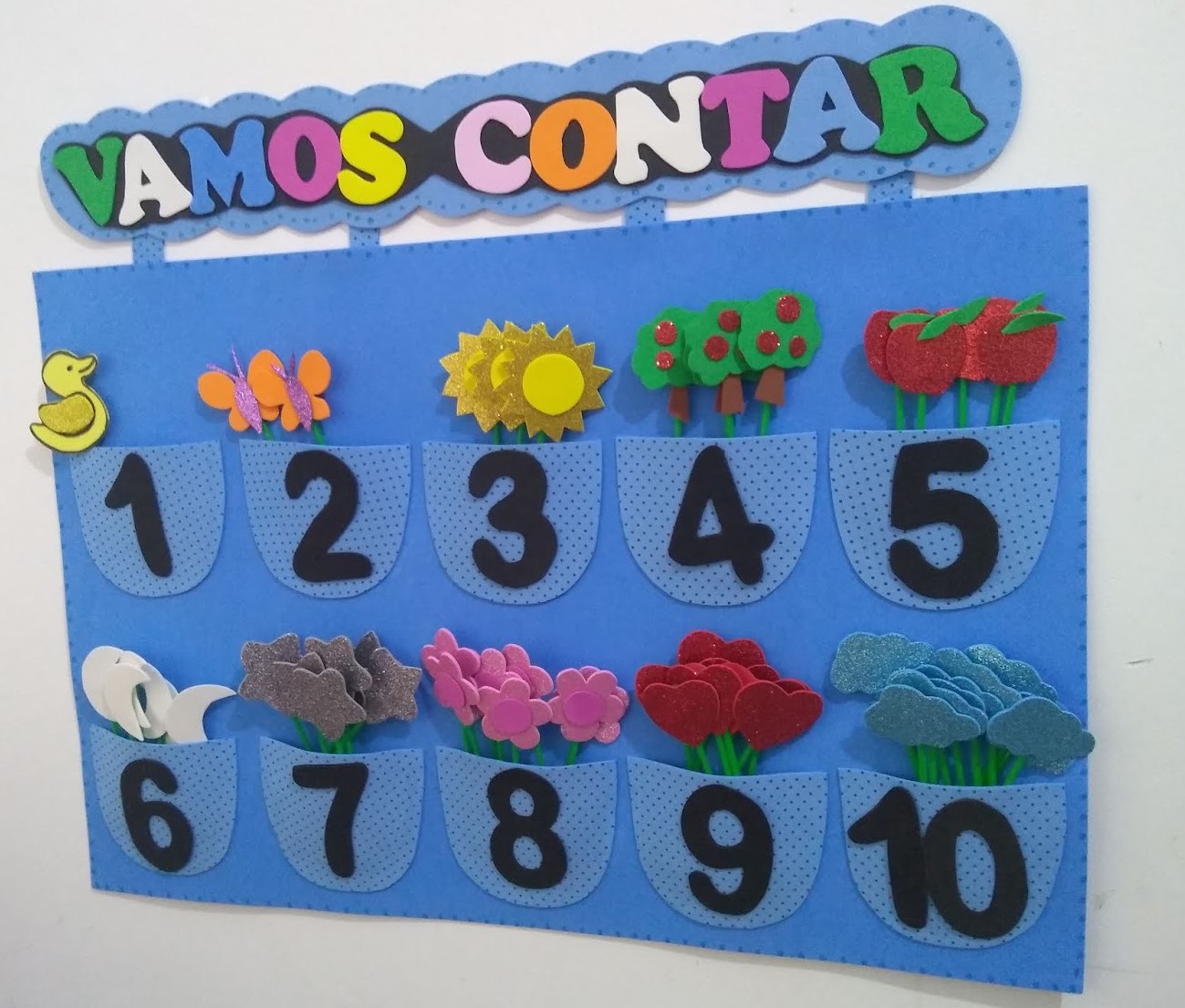 cartazes de números e quantidades