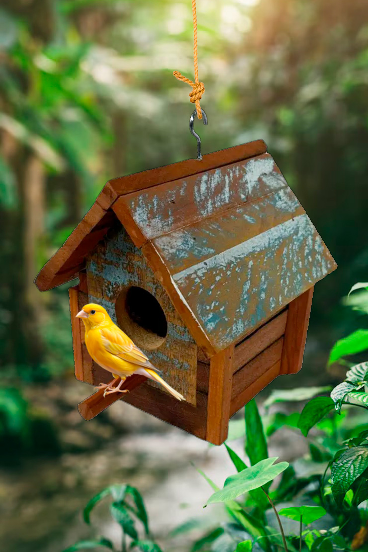 casinha de passarinho artesanal