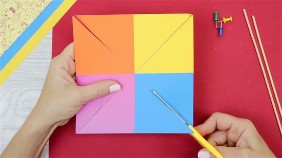 como fazer catavento de papel passo a passo