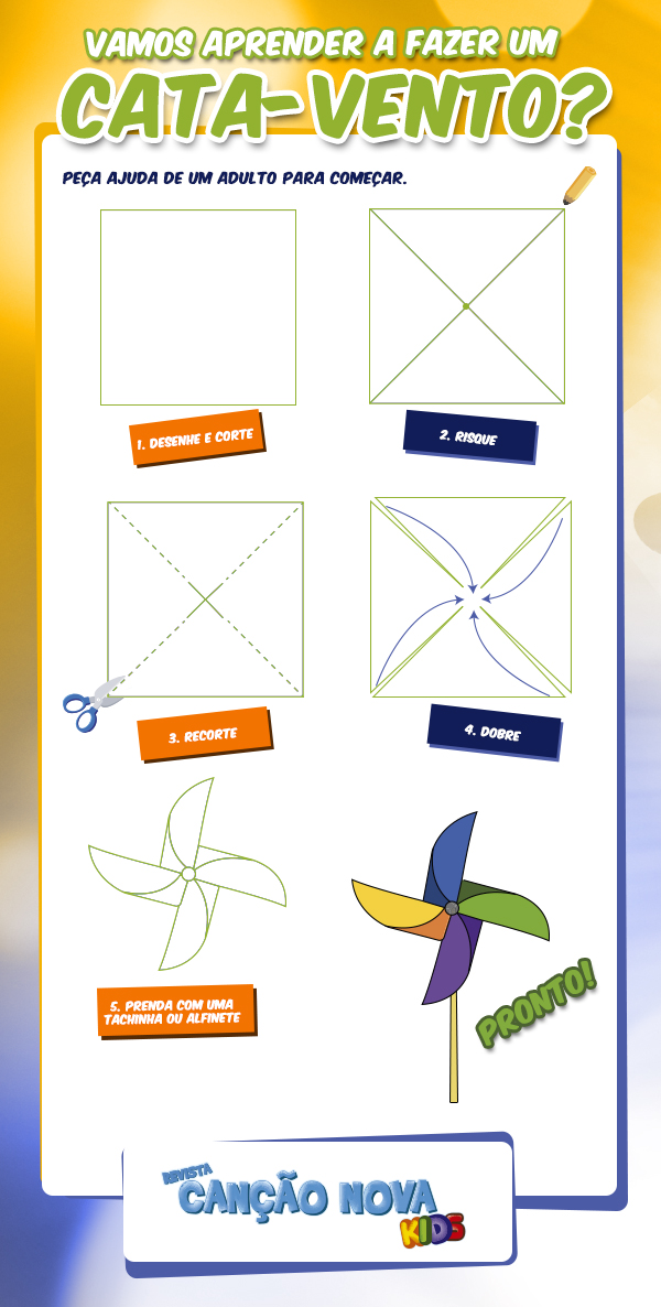 cata vento de papel que gira de verdade