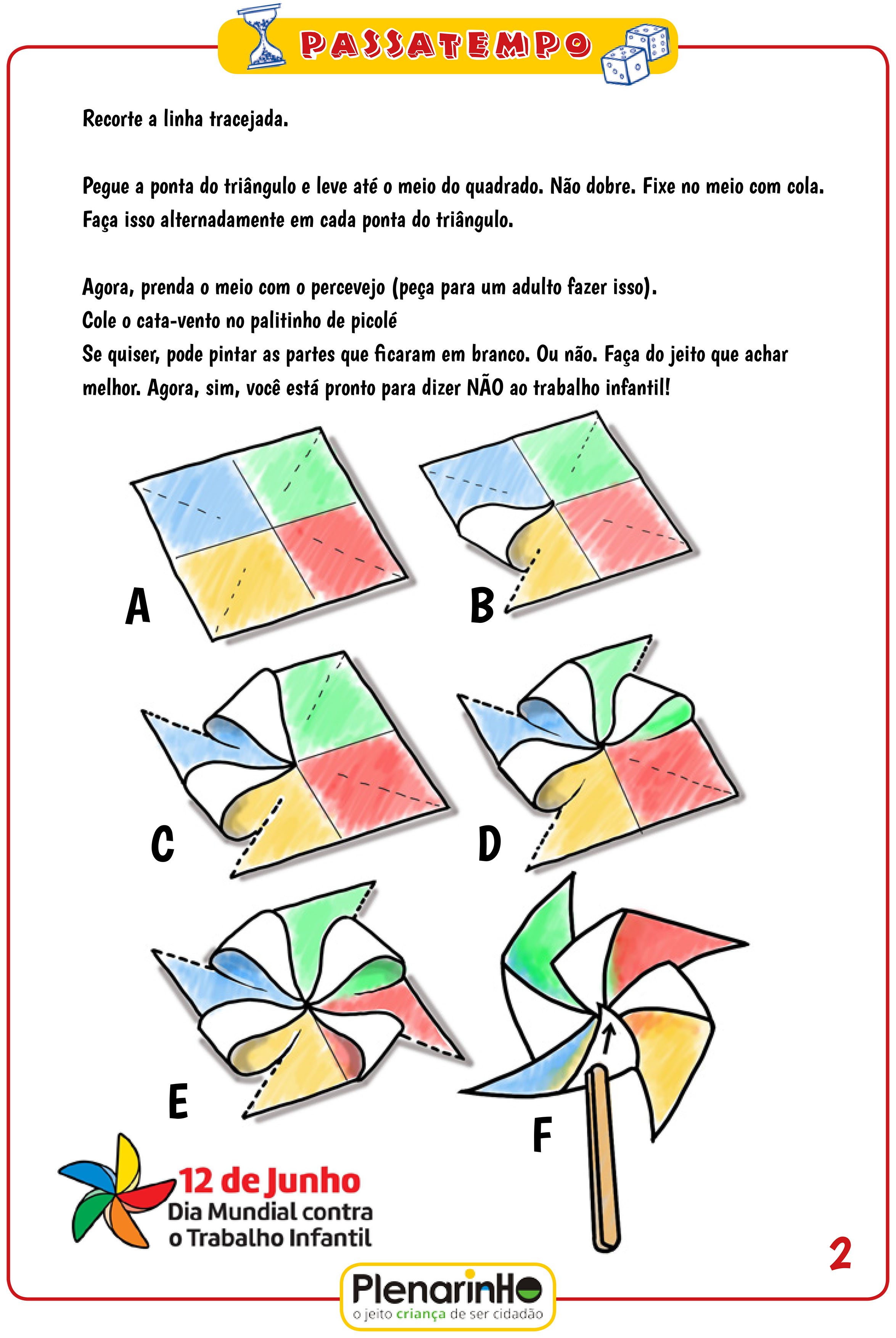 como fazer catavento de papel passo a passo