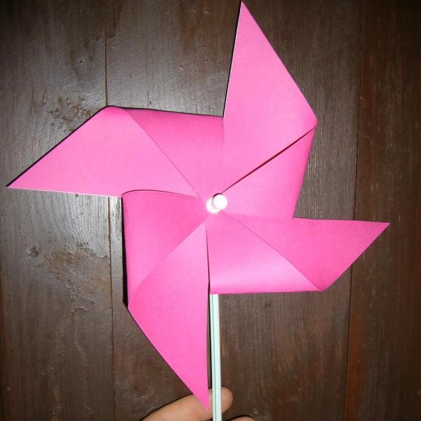 cata vento de papel que gira de verdade