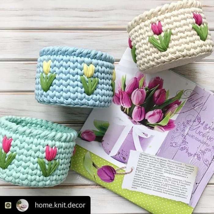 cesto de fio de malha