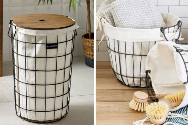 melhor cesto de roupa suja para banheiro pequeno