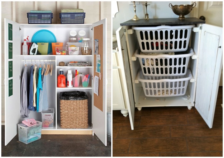 cesto de roupa suja com tampa e divisórias