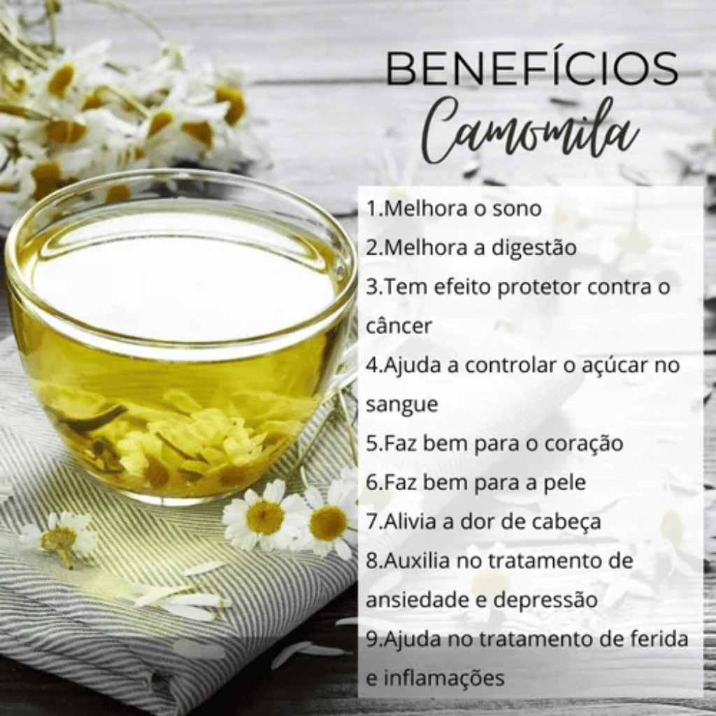 ch de camomila benefcios