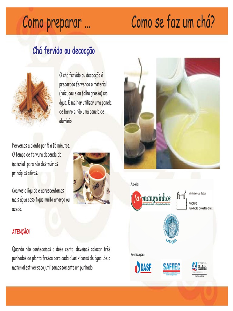 diferença entre infusão e decocção de chás