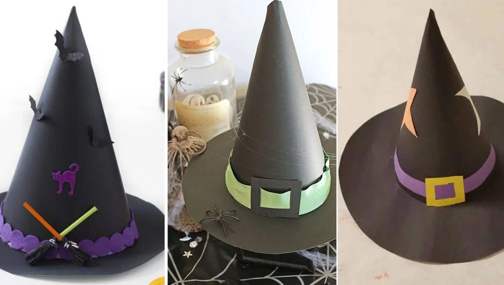 chapu de bruxa de cartolina