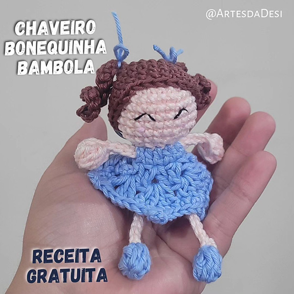 chaveiro de amigurumi