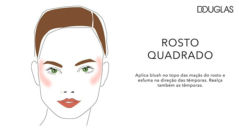 como aplicar blush em rosto quadrado