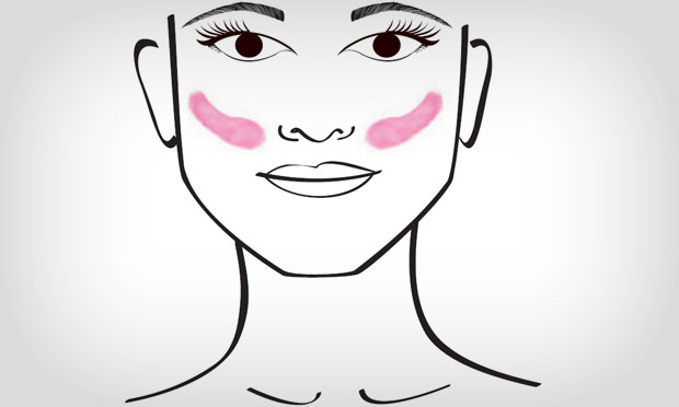 como aplicar blush em rosto quadrado