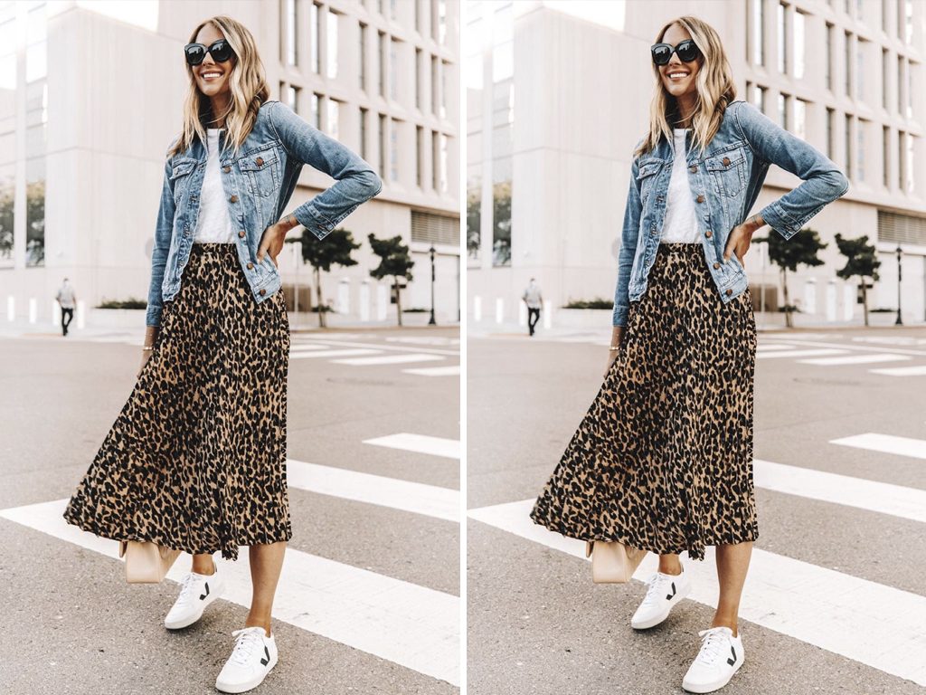 ideias de looks saia midi com tenis