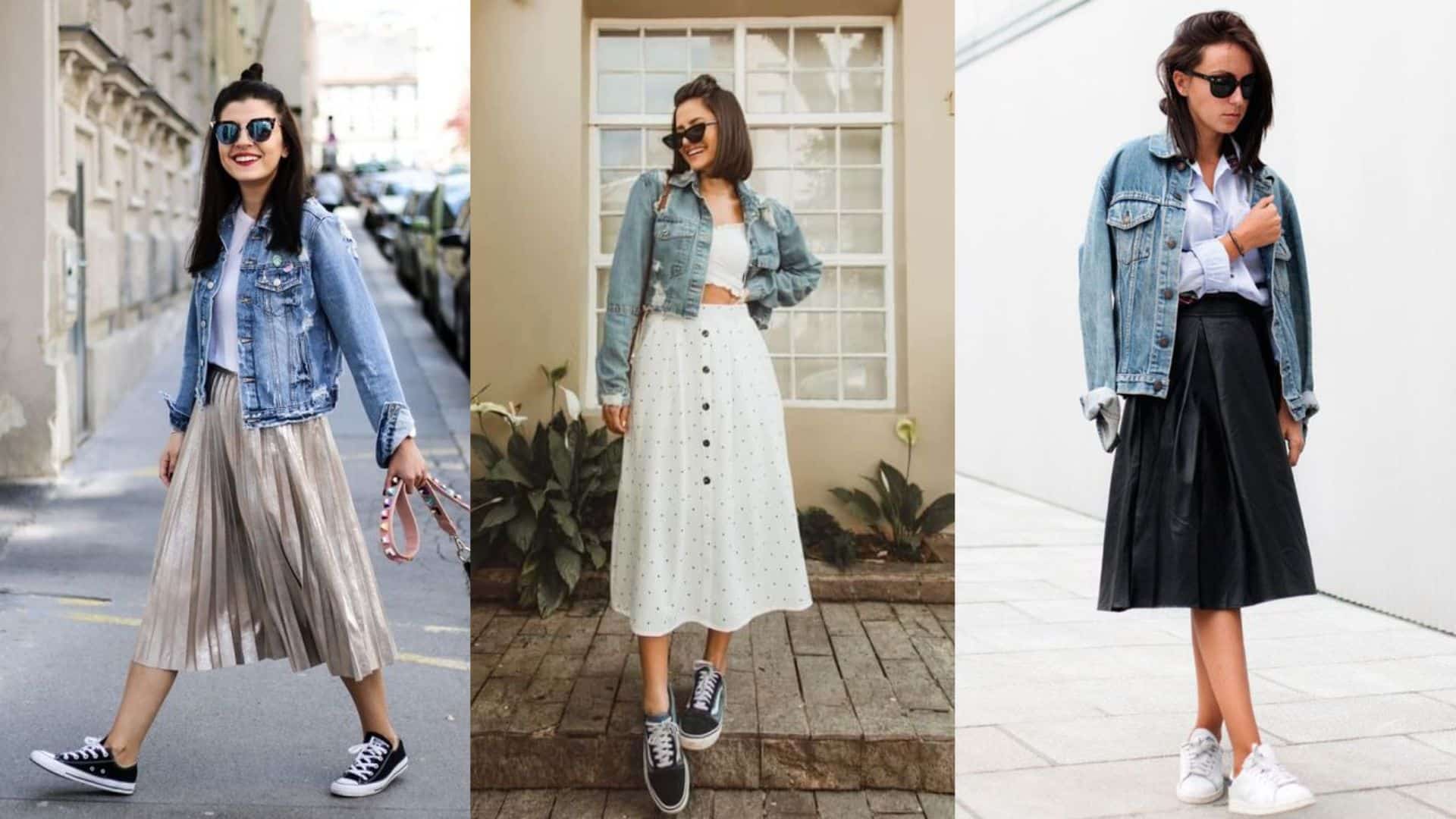 quanto custa look saia midi tenis