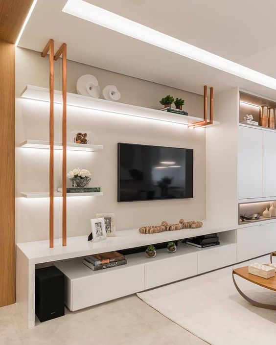 ideias de decoração para rack de TV