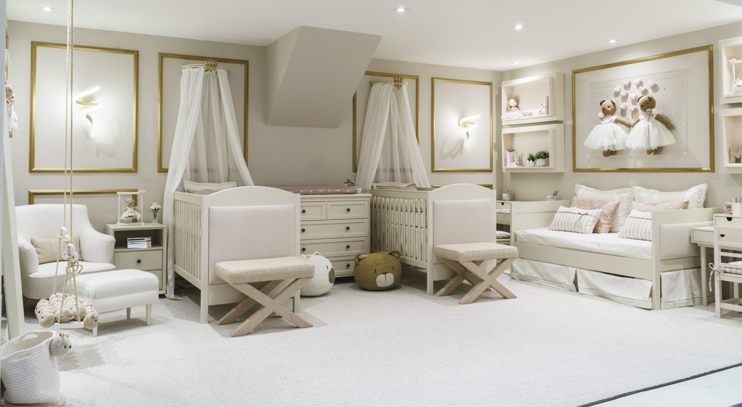 iluminacao ideal para quarto de bebe unissex moderno