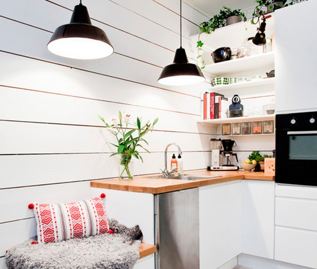 ideias de cozinha branca e madeira