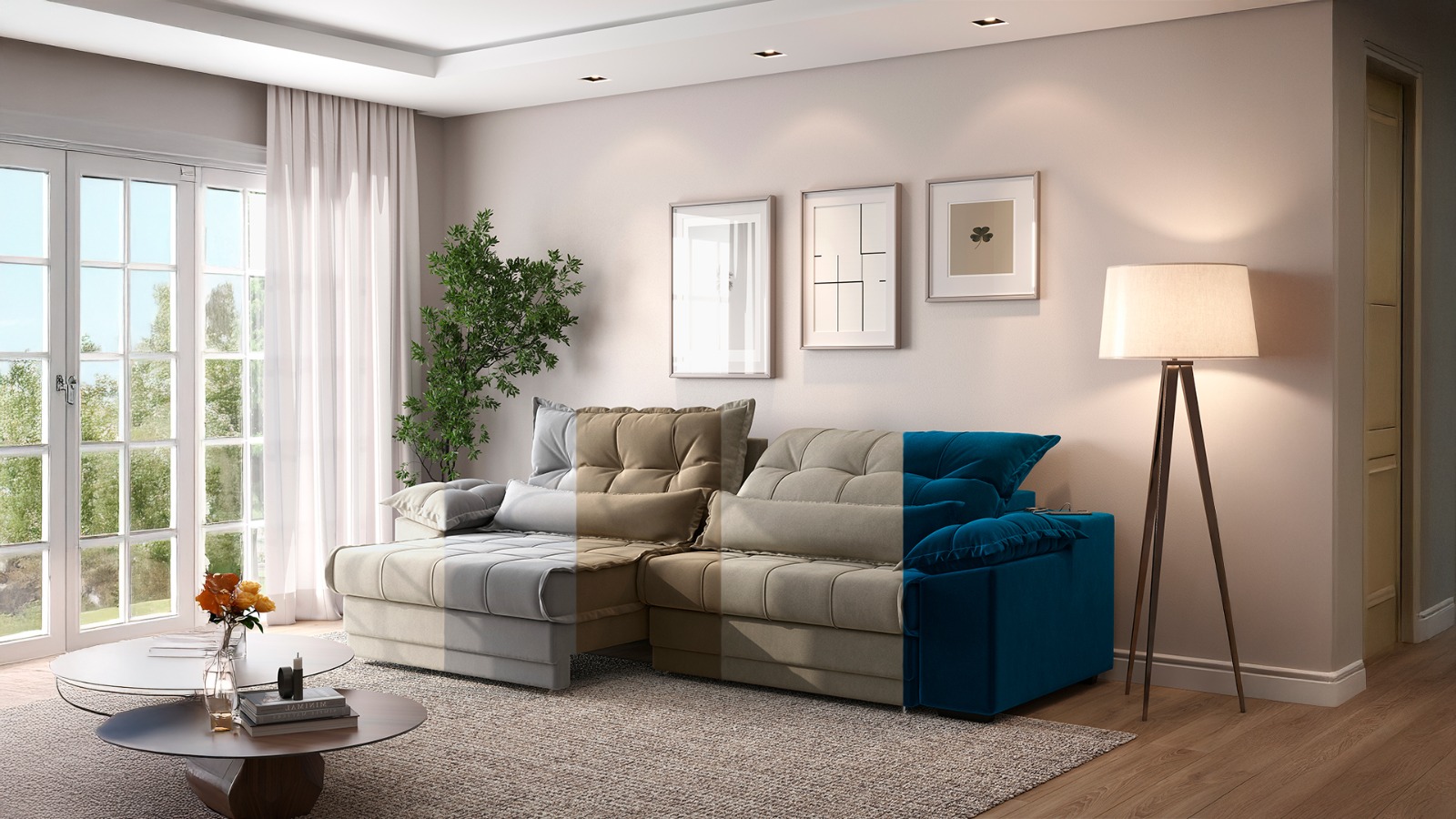 Como combinar a cor do sofá com o tapete