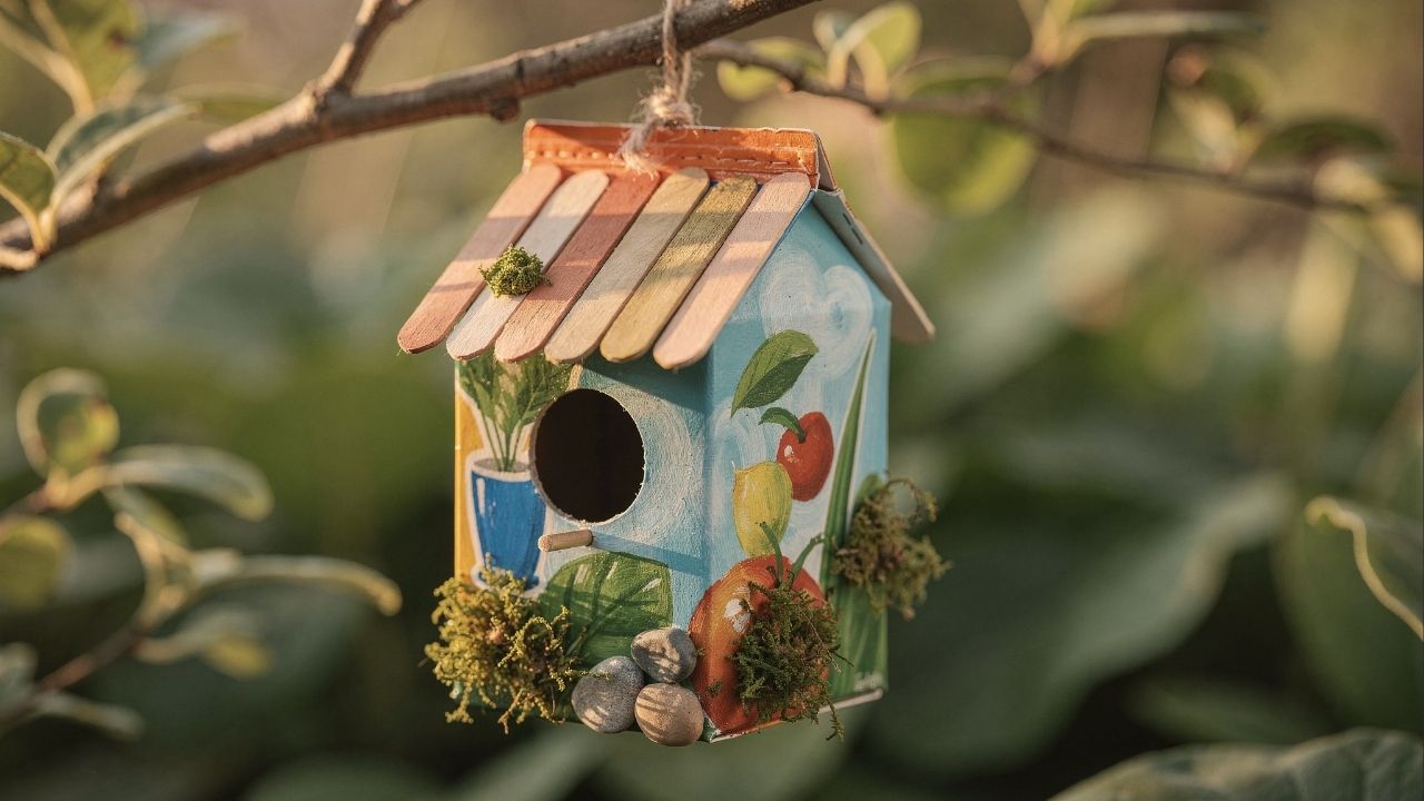 como fazer casinha de passarinho com caixa de leite