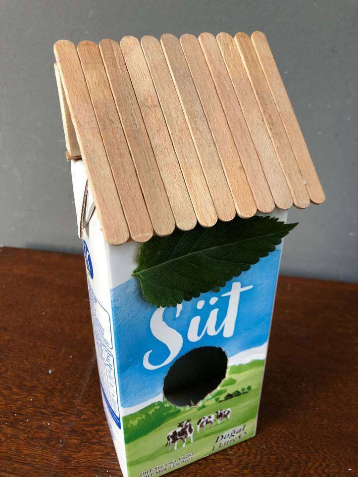 como fazer casinha de passarinho com caixa de leite