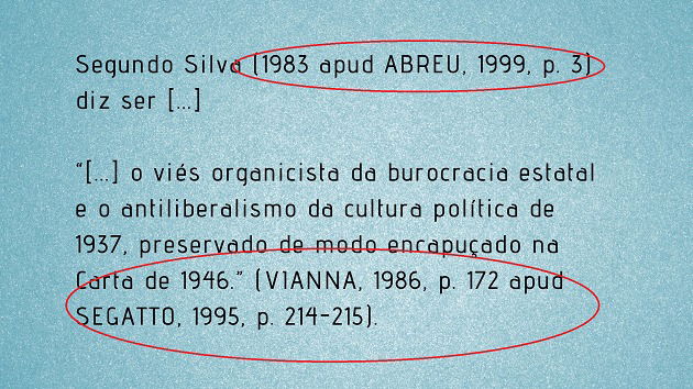 como fazer citao de citao apud
