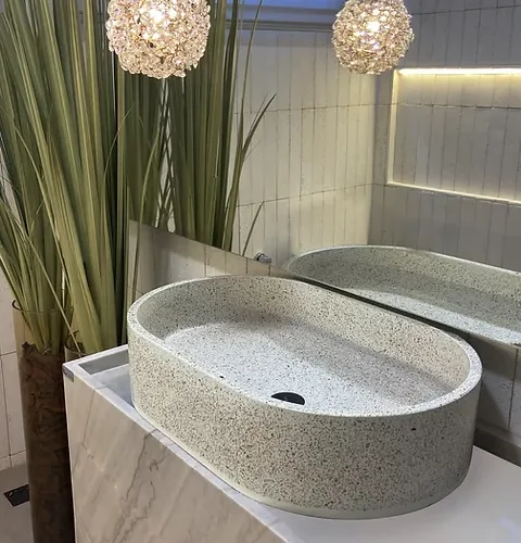 como fazer cuba de cimento com efeito marmorato