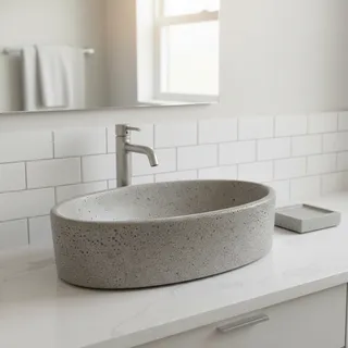 DIY lavatório cimento marmorizado