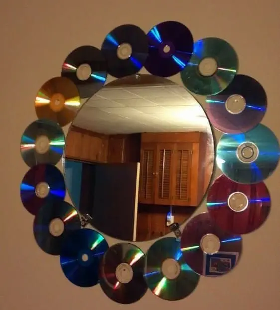 como fazer espelho decorativo com cd