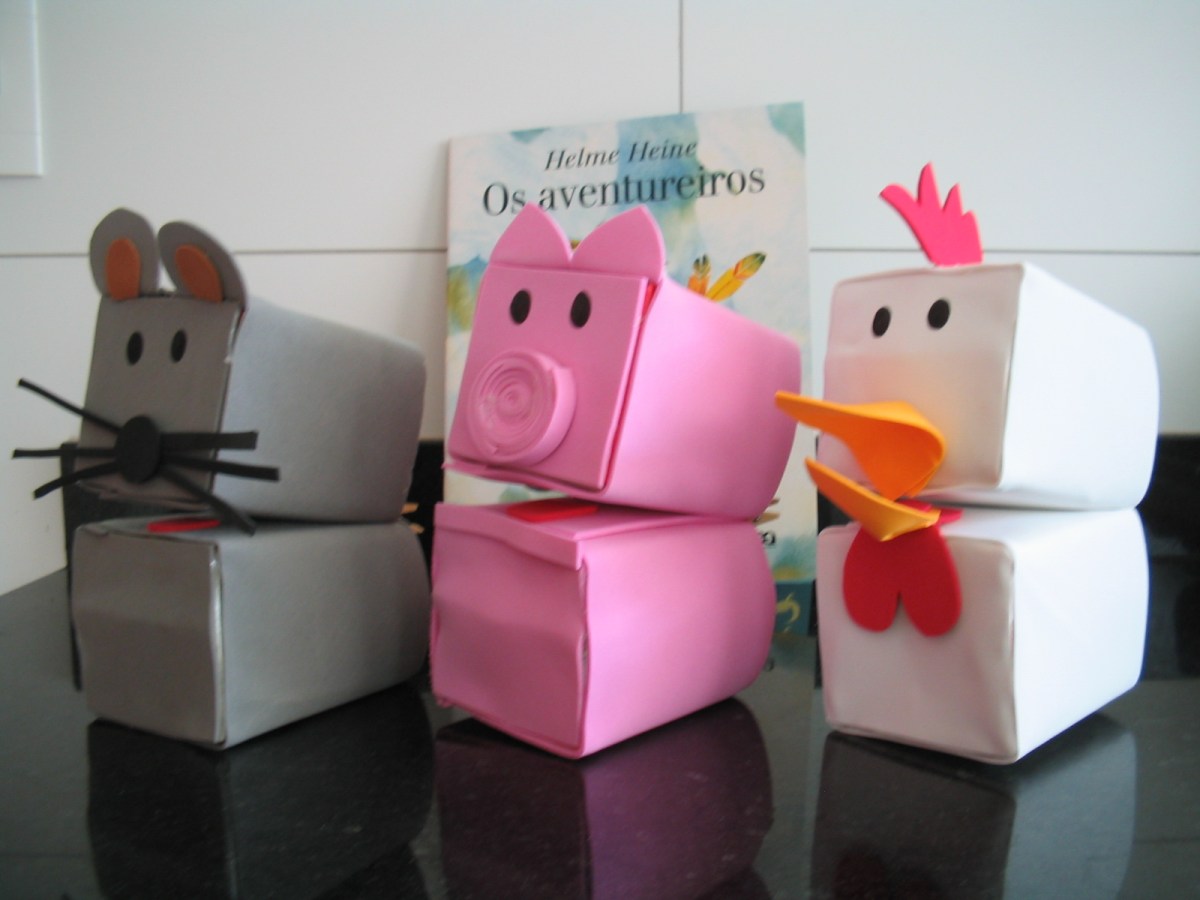 como fazer fantoche com caixa de leite