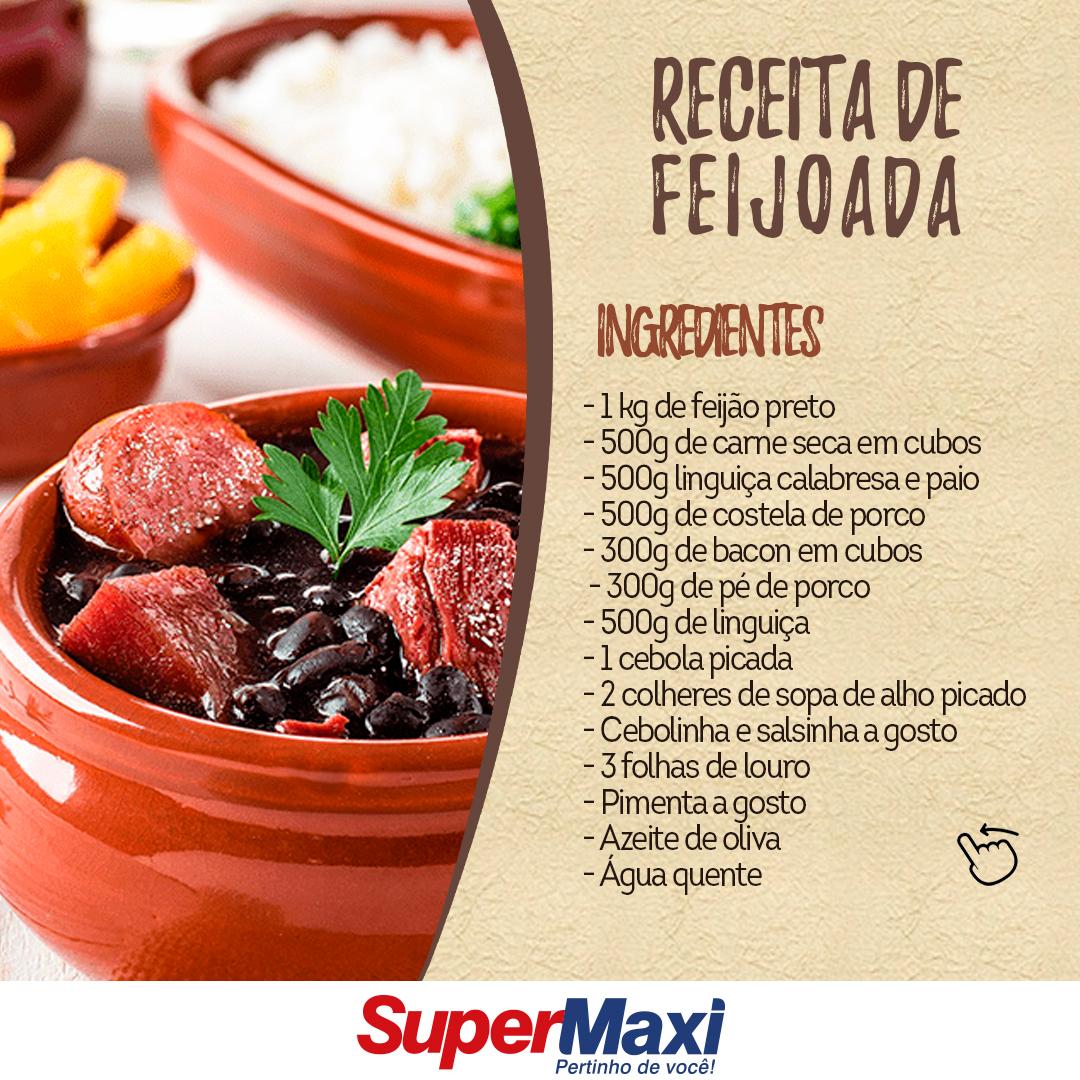 ingredientes para feijoada brasileira tradicional
