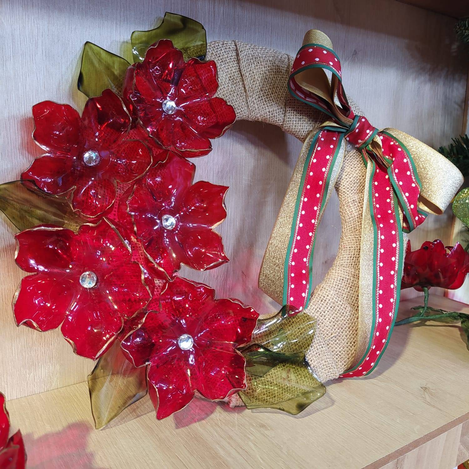 decoração com garrafa pet flores