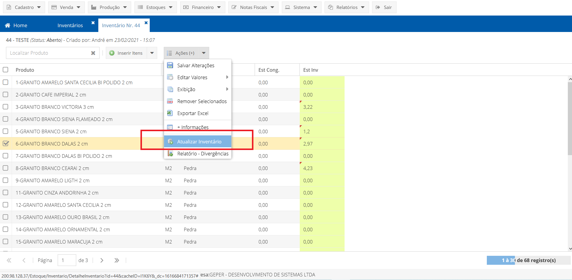 como fazer inventário