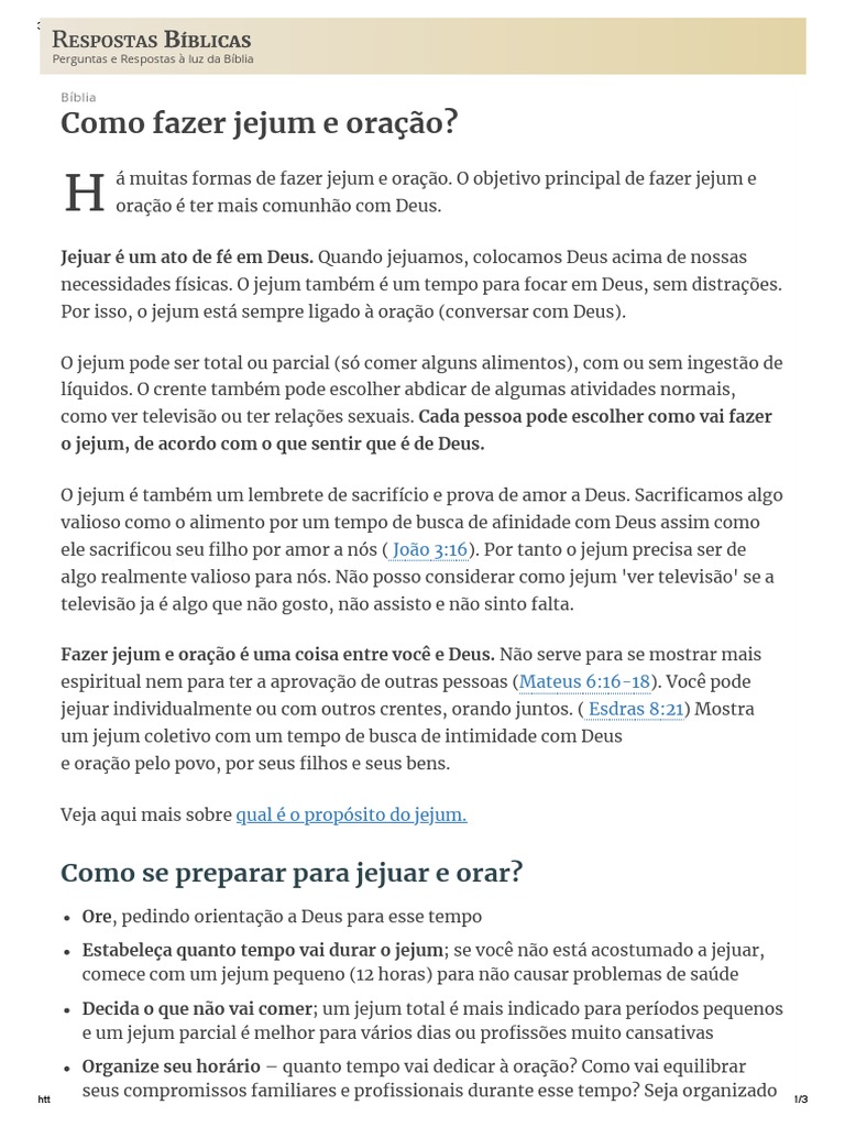 Jejum Espiritual: Como Praticar e Seus Significados Religiosos