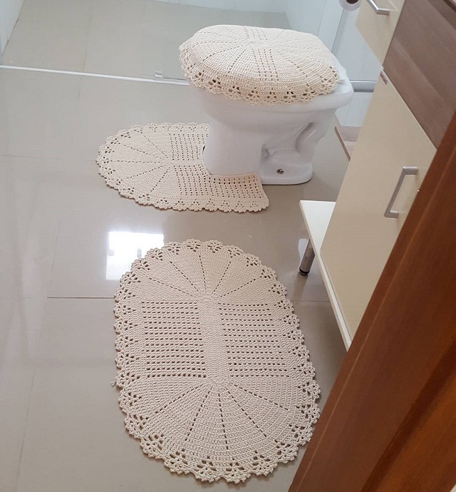como fazer jogo de banheiro em croche simples