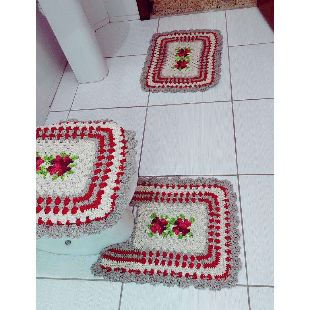 como fazer jogo de banheiro em croche simples