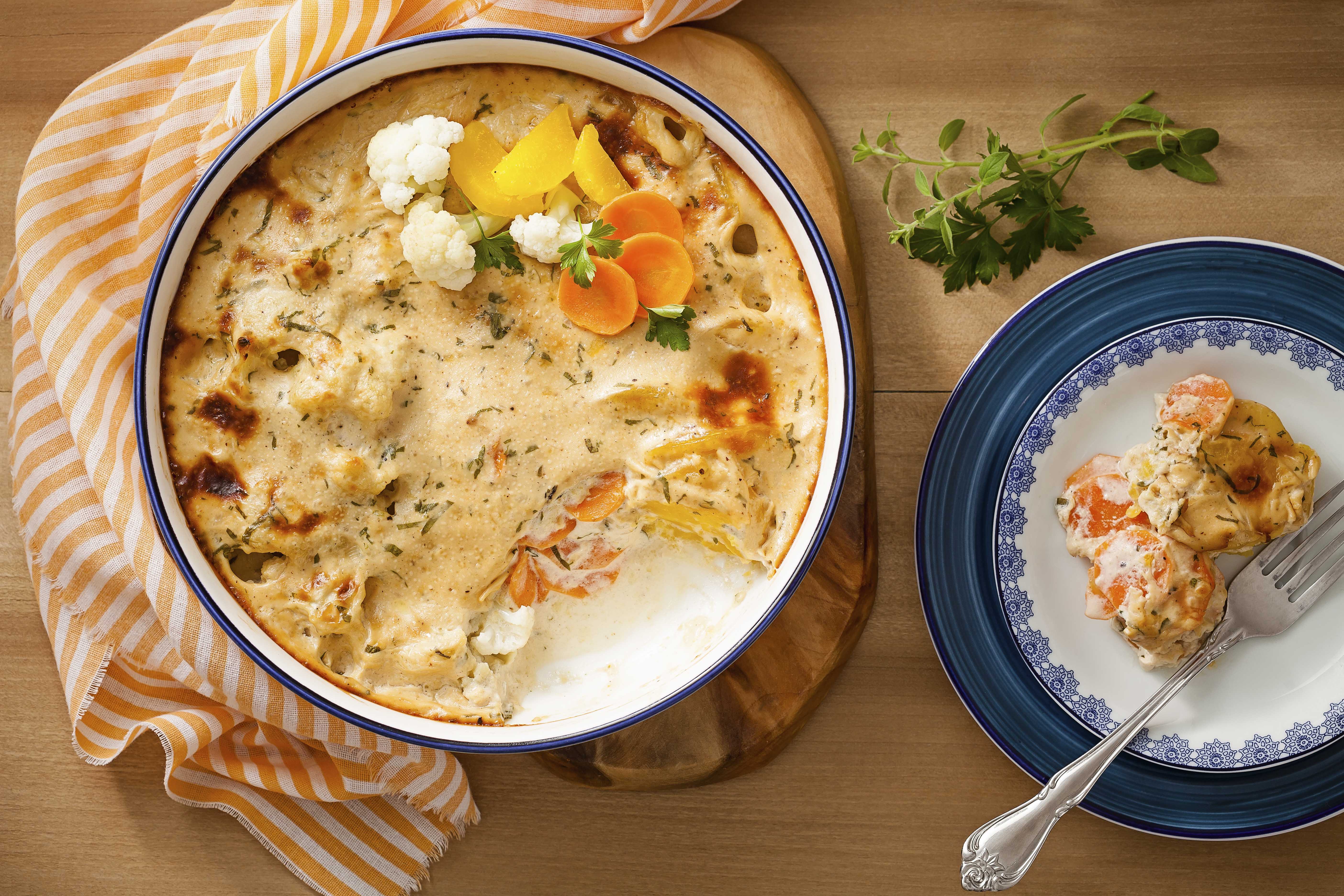 receita de legumes gratinados fácil e rápida