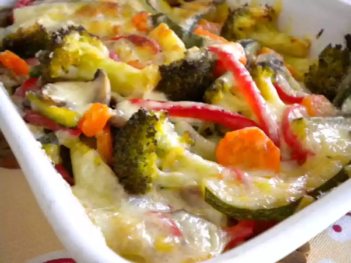 legumes gratinados cremosos com queijo