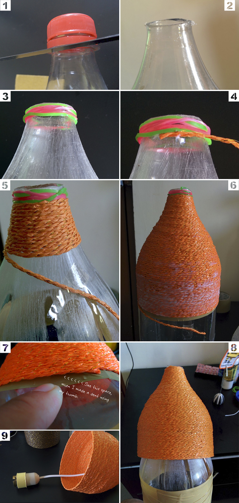 como fazer luminária com garrafa pet