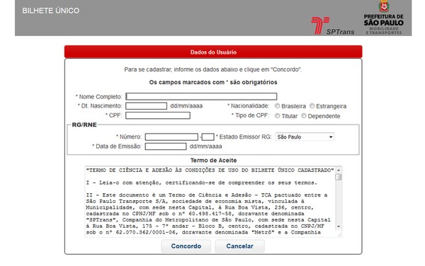 como fazer o bilhete único