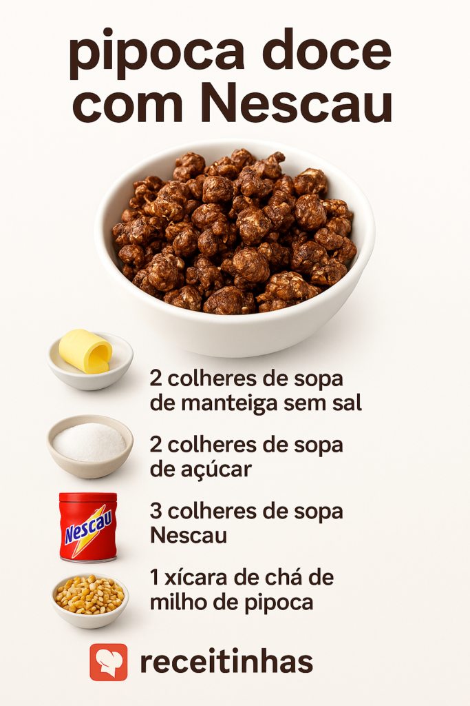 como fazer pipoca doce com açucar