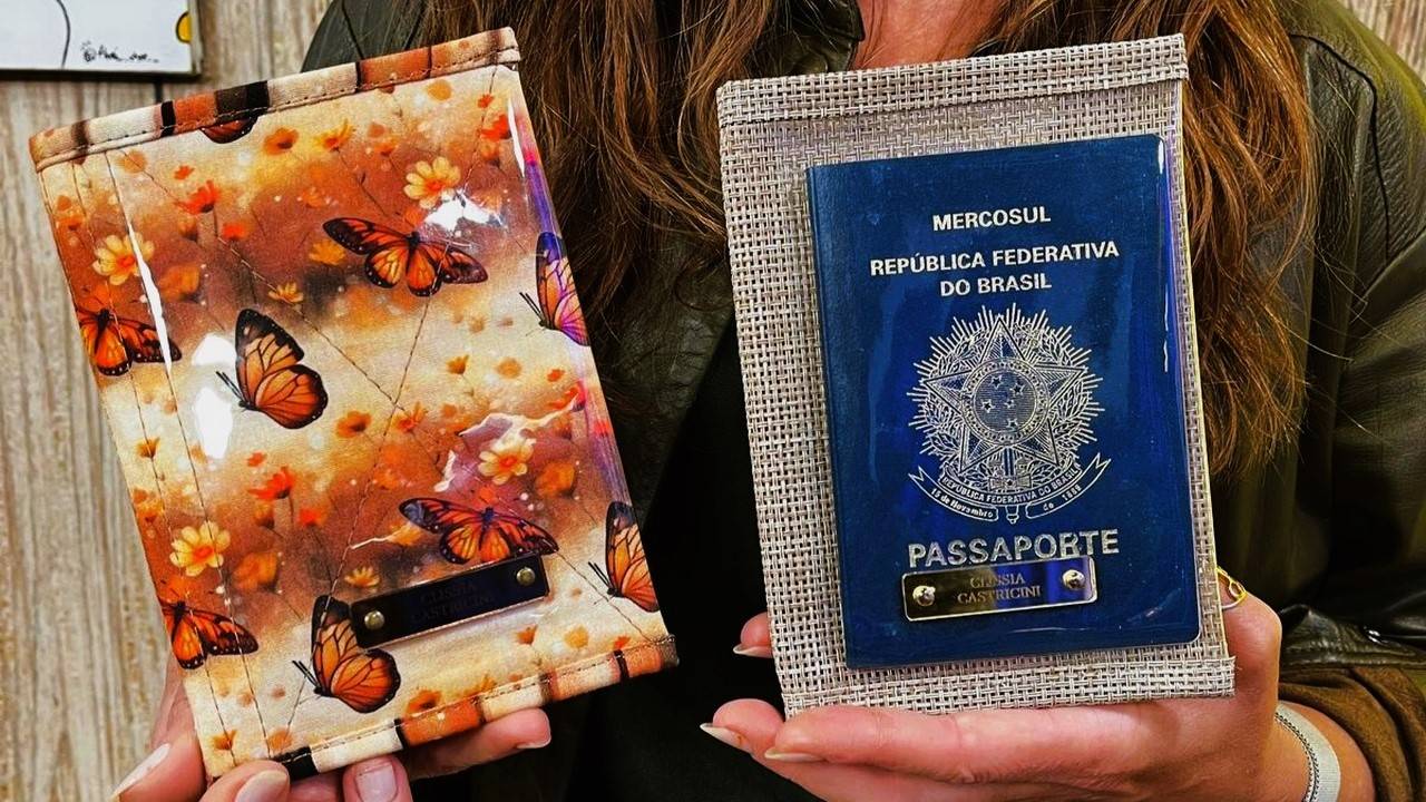 como fazer porta-passaporte com tecido reciclado