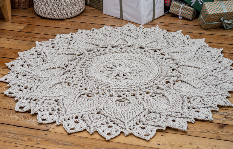 como fazer tapete de croche
